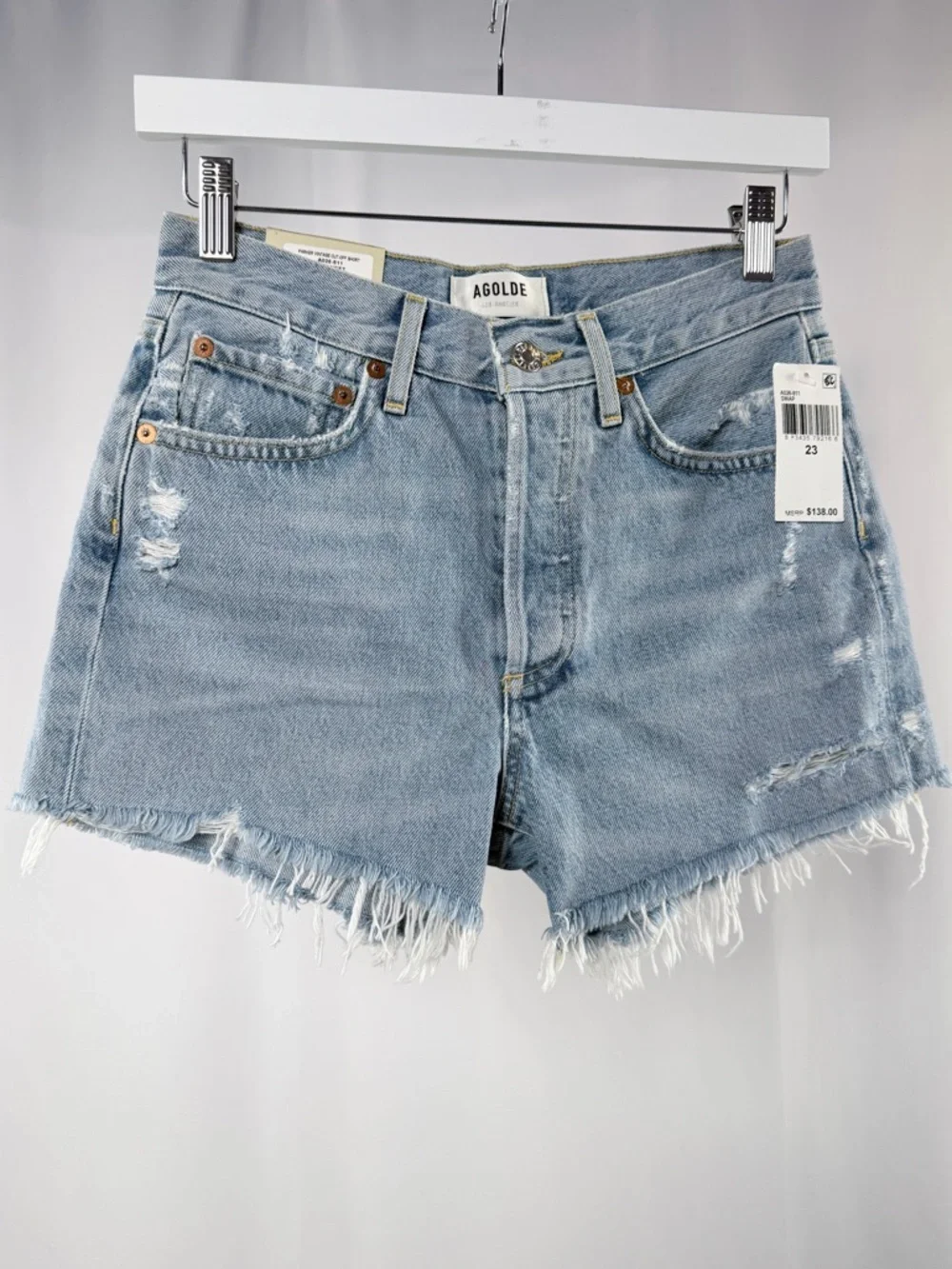 NWT AGOLDE Parker Vintage Cut Off‎ Short in Swapmeet Blue Size 23